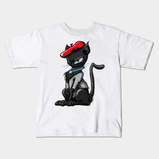 French black cat Kids T-Shirt